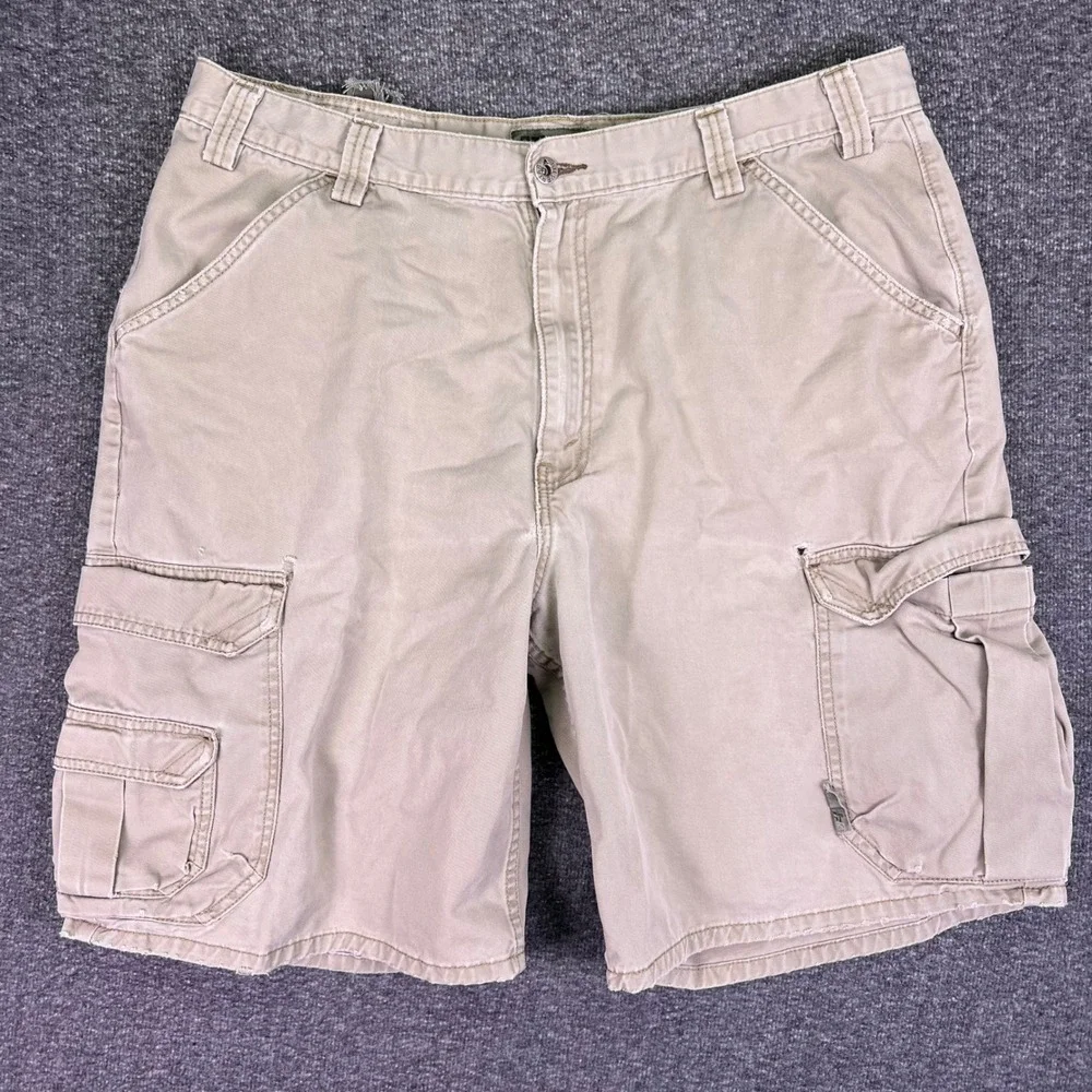 VTG Levis SilverTab Cargo Shorts Mens 38 Khaki Tan Relaxed Fit Tactical Workwear
